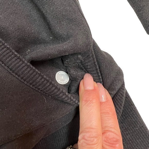 Lululemon Black Scuba Hoodie Stretch Lined Hood Size 8 - Picture 9 of 11